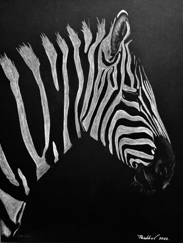 Peinture intitulée "Zebra" par Yury Peshkov, Œuvre d'art originale, Huile