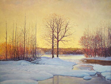 Peinture intitulée "February" par Yury Sapozhnikov, Œuvre d'art originale, Huile
