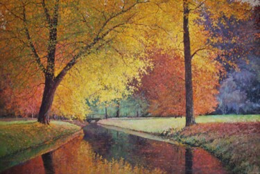 Malerei mit dem Titel "Autumn in the Cathe…" von Yury Sapozhnikov, Original-Kunstwerk, Öl