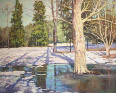 Painting titled "march patterns" by Yury Sapozhnikov, Original Artwork, Oil