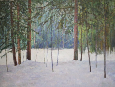 Peinture intitulée "The breath of spring" par Yury Sapozhnikov, Œuvre d'art originale, Huile
