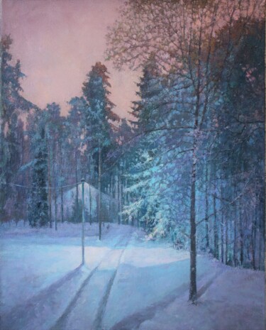 Peinture intitulée "the long road" par Yury Sapozhnikov, Œuvre d'art originale, Huile