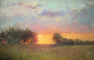 Pintura intitulada "the last sunbeam" por Yury Sapozhnikov, Obras de arte originais, Óleo