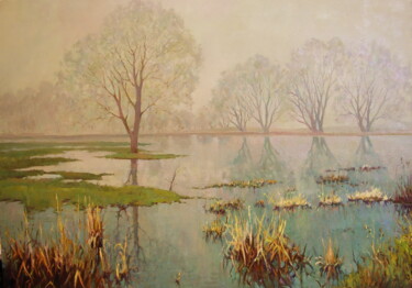 Painting titled "Раннее утро" by Yury Sapozhnikov, Original Artwork, Oil