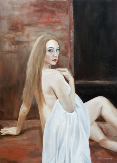 Painting titled "Lena" by Yury Smirnov, Original Artwork, Oil