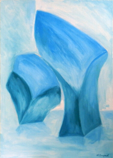 Картина под названием "Decanter and vase" - Yury Smirnov, Подлинное произведение искусства, Масло Установлен на Деревянная р…