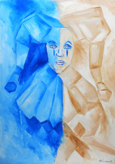 Картина под названием "Harlequin" - Yury Smirnov, Подлинное произведение искусства, Масло Установлен на Деревянная рама для…