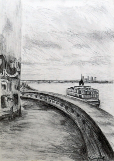 Drawing titled "View of the Molitov…" by Yury Smirnov, Original Artwork, Graphite