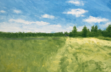 Картина под названием "Field" - Yury Smirnov, Подлинное произведение искусства, Масло