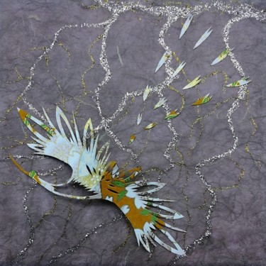 Κολάζ με τίτλο "Crane grey" από Yuzuko Sudo, Αυθεντικά έργα τέχνης, Κολάζ