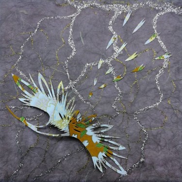 Crane grey Collages intitulée "Crane grey" par Yuzuko Sudo, Œuvre d'art originale, Collages
