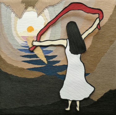 「Dance in the cave」というタイトルのコラージュ Yuzuko Sudoによって, オリジナルのアートワーク, コラージュ