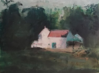 Schilderij getiteld "Am Waldrand" door Yvy, Origineel Kunstwerk, Olie