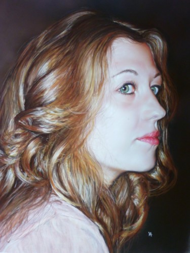 Painting titled "ANAÏS" by Yva Arvis, Original Artwork, Pastel