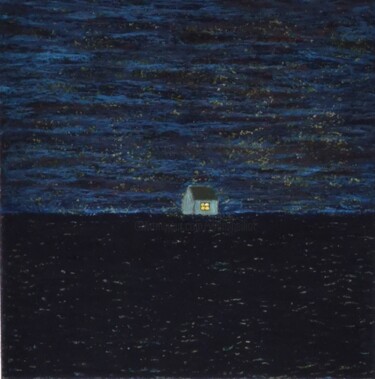 Peinture intitulée "L'heure bleue" par Yvan Helliot, Œuvre d'art originale, Pastel
