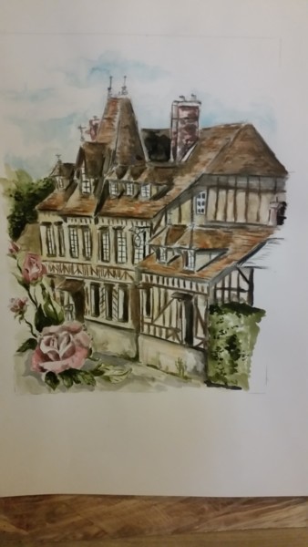Painting titled "maison ravel lyons…" by Yvan Houis, Original Artwork, Watercolor