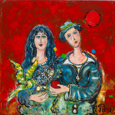 Painting titled "Couple du 31 Janvier" by Yvan Philmer, Original Artwork, Acrylic