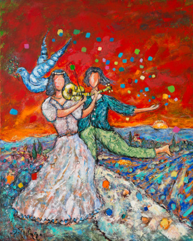 Pittura intitolato "Le jongleur de prov…" da Yvan Philmer, Opera d'arte originale, Acrilico