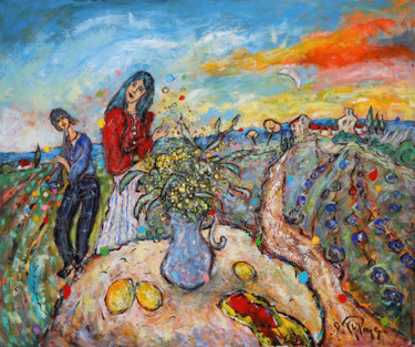 Pintura titulada "Mimosas de provence" por Yvan Philmer, Obra de arte original, Acrílico