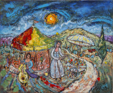 Pittura intitolato "La fête du 1er Févr…" da Yvan Philmer, Opera d'arte originale, Acrilico