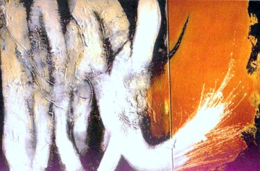 Картина под названием "Ner tamid" - Yvan Rouviere, Подлинное произведение искусства, Акрил Установлен на Деревянная рама для…