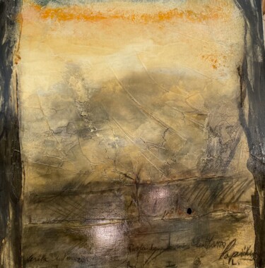 Картина под названием "Les piliers du Temp…" - Yvan Rouviere, Подлинное произведение искусства, Акрил Установлен на Деревянн…