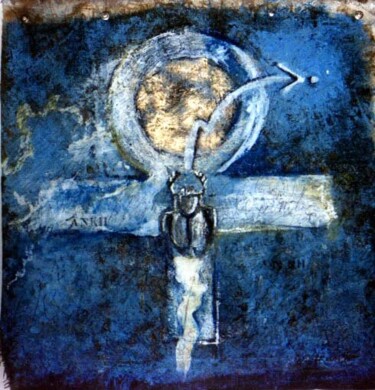 Painting titled "ANKH" by Yvan Rouviere, Original Artwork, Acrylic