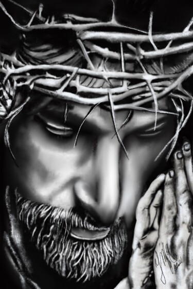 Arte digital titulada "Jésus" por Yvanne Matczak, Obra de arte original, Pintura Digital