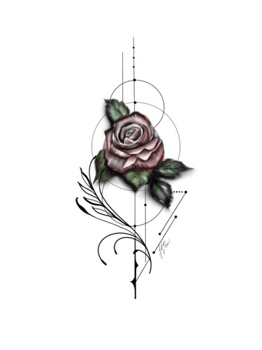 Цифровое искусство под названием "Roses" - Yvanne Matczak, Подлинное произведение искусства, Цифровая живопись
