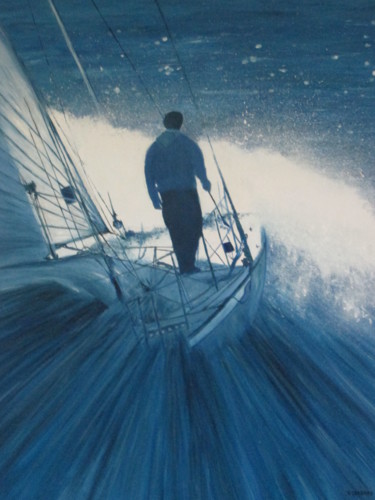 Pittura intitolato "Contre vents et mar…" da Yveline Corbard, Opera d'arte originale, Olio