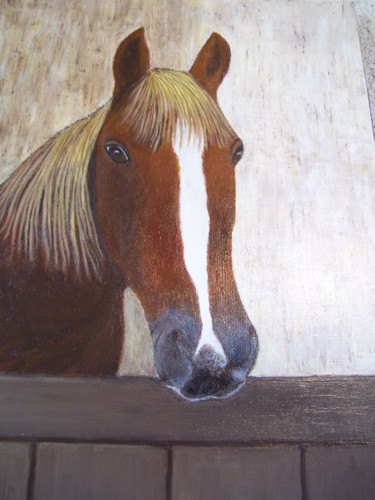 Peinture intitulée "Crack le cheval" par Yveline Corbard, Œuvre d'art originale, Acrylique
