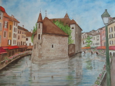 Drawing titled "Annecy 74" by Yveline Corbard, Original Artwork, Other