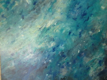 Painting titled "Bleu infini" by Yveline Corbard, Original Artwork, Acrylic