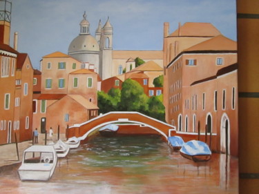 Painting titled "Venise" by Yveline Corbard, Original Artwork, Acrylic