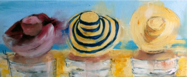 Schilderij getiteld "les vacances n° 228" door Yveline Javer, Origineel Kunstwerk, Olie