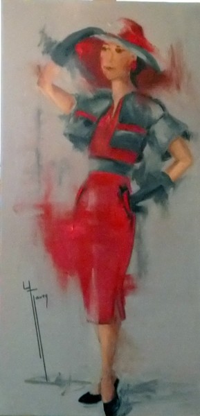 Pintura titulada "Défilé de mode" por Yveline Javer, Obra de arte original, Oleo