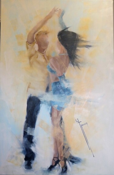 Painting titled "Salsa" by Yveline Javer, Original Artwork, Oil