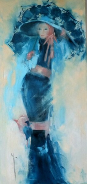 Painting titled "La dame de pique" by Yveline Javer, Original Artwork, Oil