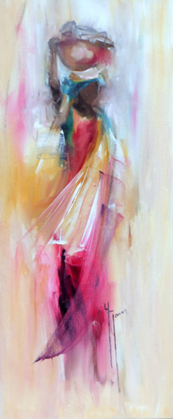 Картина под названием "femmes du monde, af…" - Yveline Javer, Подлинное произведение искусства, Масло