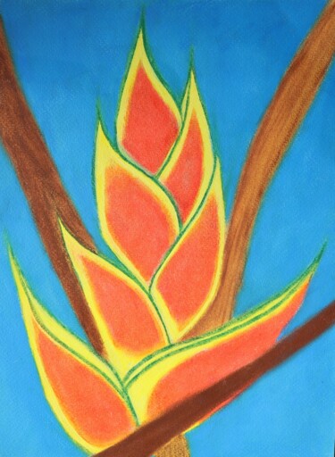 Painting titled "Arbre du voyageur 1" by Yveline Tyaketou - Roquet, Original Artwork, Pastel