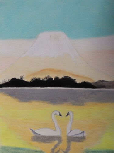 Peinture intitulée "Fuji" par Yveline Tyaketou - Roquet, Œuvre d'art originale, Pastel