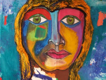 Peinture intitulée "Gloria : Portrait h…" par Yvelise Séraphin, Œuvre d'art originale, Huile