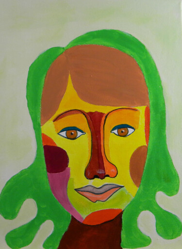 Painting titled "Sirize Portrait de…" by Yvelise Séraphin, Original Artwork, Acrylic