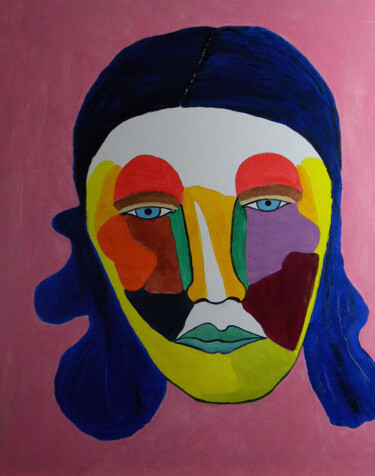 Peinture intitulée "Portrait femme Pein…" par Yvelise Séraphin, Œuvre d'art originale, Acrylique