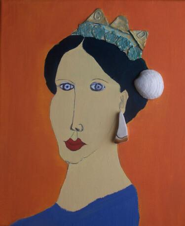 Peinture intitulée "Léna la reine barqu…" par Yvelise Séraphin, Œuvre d'art originale, Huile