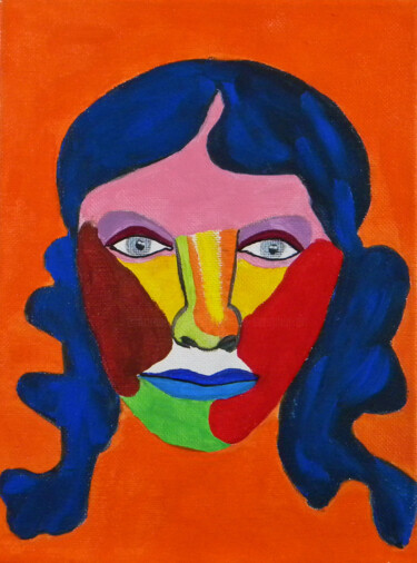 Peinture intitulée "Portrait de femme c…" par Yvelise Séraphin, Œuvre d'art originale, Acrylique