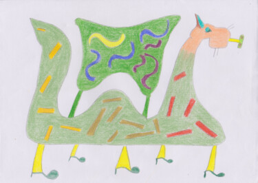 Peinture intitulée "7" par Yvelise Séraphin, Œuvre d'art originale, Crayon