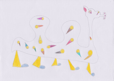 Peinture intitulée "9" par Yvelise Séraphin, Œuvre d'art originale, Crayon