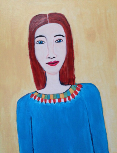 Peinture intitulée "Portrait de femme A…" par Yvelise Séraphin, Œuvre d'art originale, Acrylique