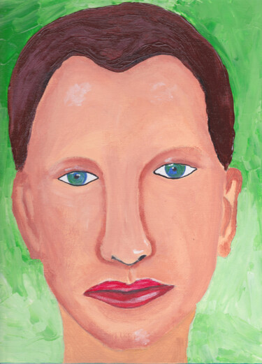Peinture intitulée "Portrait homme expr…" par Yvelise Séraphin, Œuvre d'art originale, Acrylique